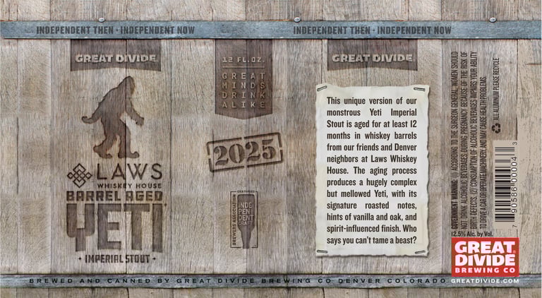 2025 Great Divide Laws Whiskey House Barrel Aged Yeti