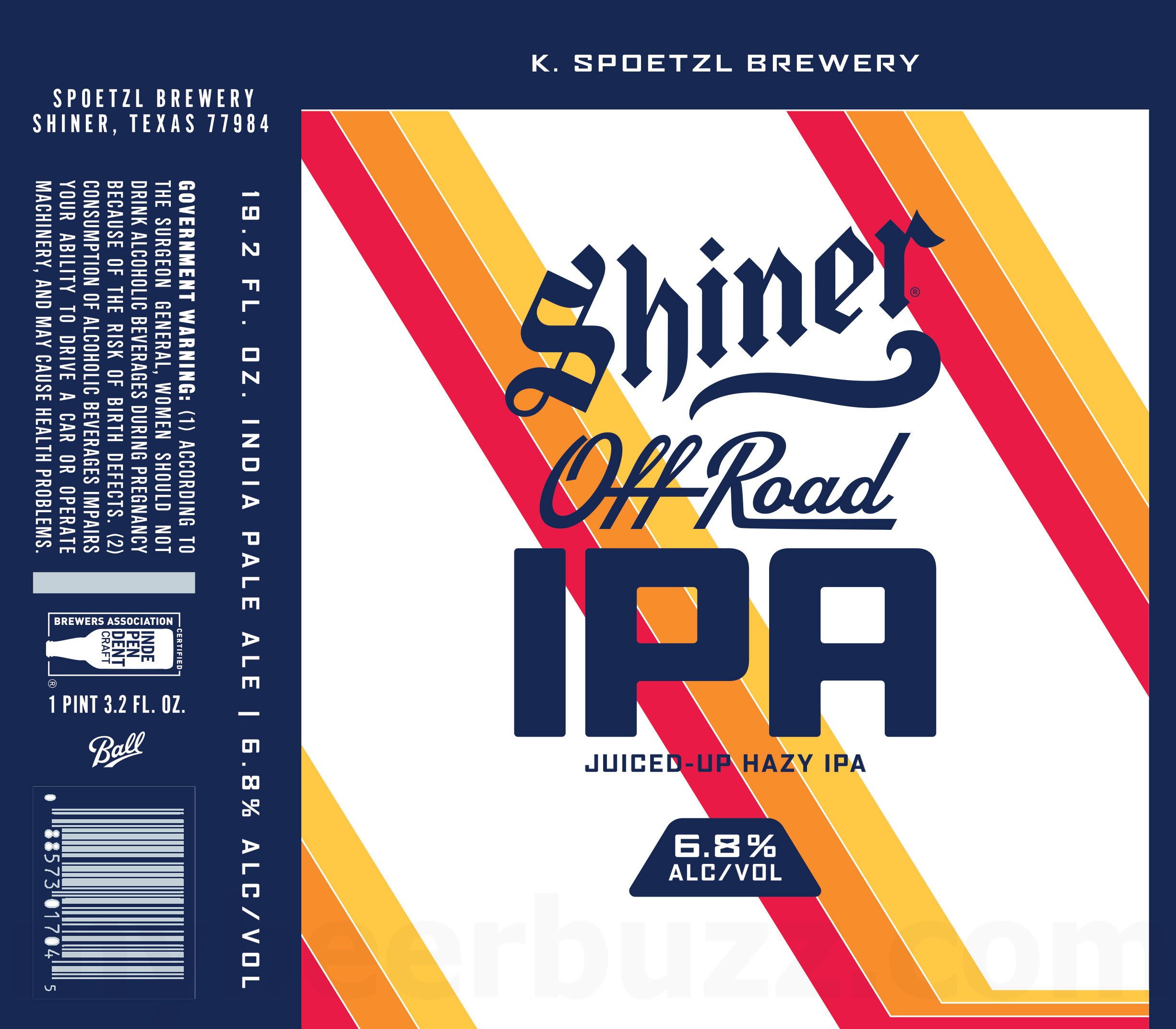 2025 Shiner Off Road IPA 19.2-oz Cans