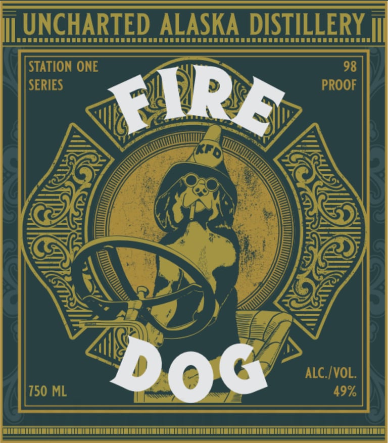 2025 Uncharted Alaska Distillery Fire Dog 750ml Bottles