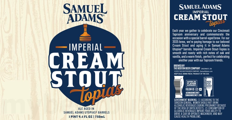 2025 Samuel Adams Imperial Cream Topias 750ml Bottles