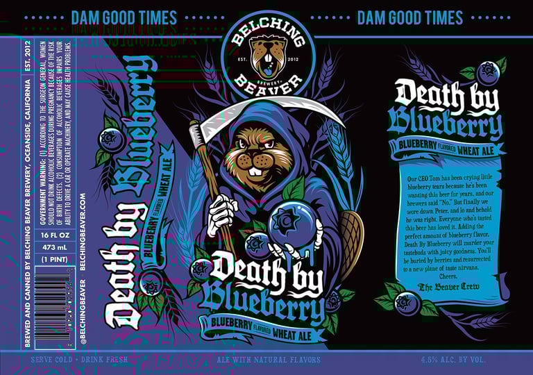 2025 Belching Beacer Death By Blueberry 16-oz Cans