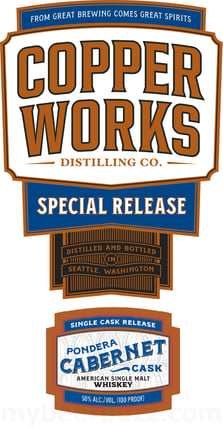 2025 Copperworks Distilling Ponders Cabernet Cask 700ml Bottles