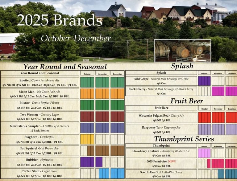 2025 New Glarus Oct-Dec Release Calendar