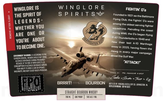 2025 Wingalore Spirits BRRRRT! Bourbon 700ml Bottles