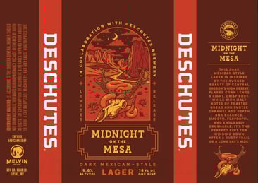 Melvin Collaborating With Deschutes On Midnight On The Mesa, With Beachwood On Dustry Trails, With Bleching Beaver on Rodeo Roast, With Mother Earth Brew Co. on Steeped In Shadows, With Tarantula Hill Brewing on High And Rising, WIth WIld Leap On Unidos, With Roadhouse On Party Like A POG Star & With Revision On The Red Rider
