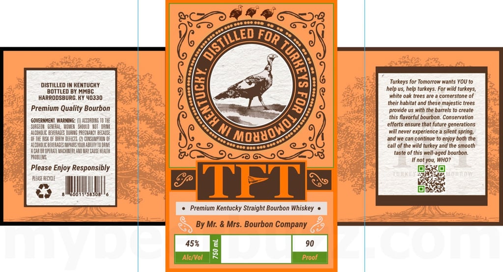 Mr. & Mrs. Bourbon Company TFT Distilled For Turkeys For Tomorrow In Kentucky Straight Bourbon Whiskey