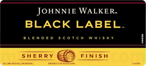 2025 Johnnie Walker Black Label Sherry Finish 1-Liter Bottle
