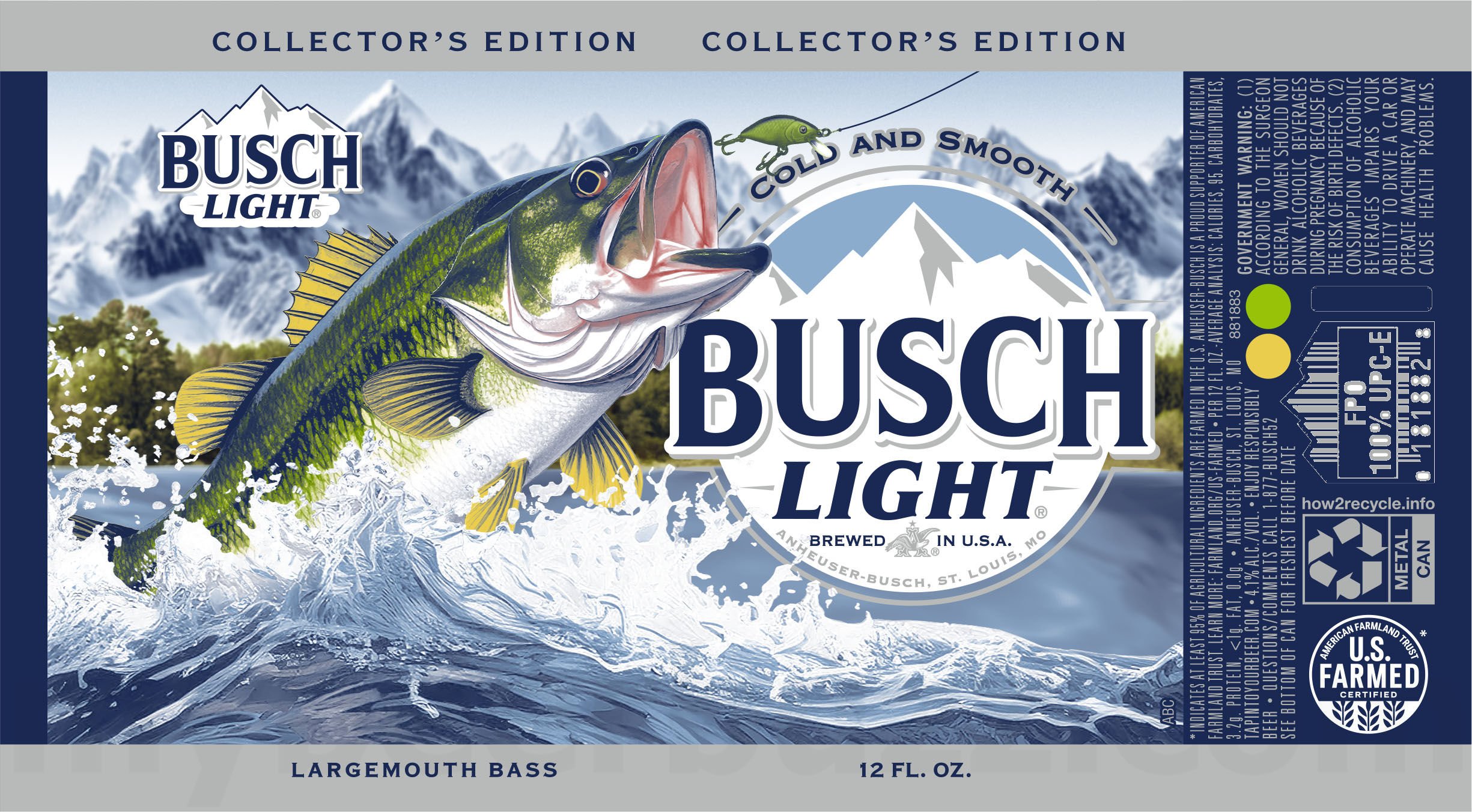 2025 Busch Light Collector'sEdition Fishing Cans Largemouth Bass 12-oz Can
