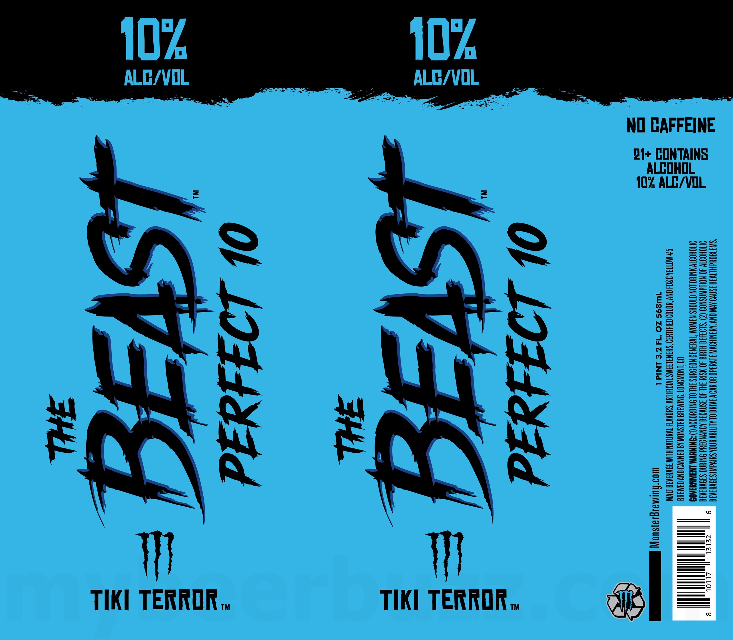 2025 Monster Brewing The Beast Perfect 10 Tiki Terror 19.2-oz Cans