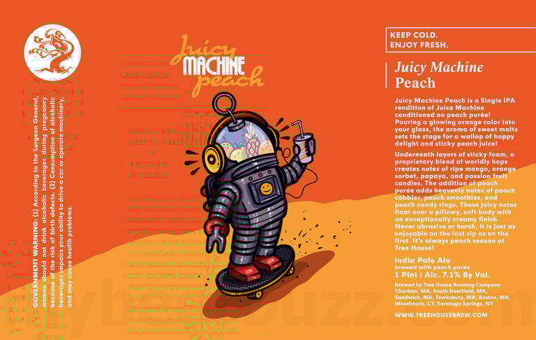 2025 Tree House Brewing Juicy Machine Peach 16-oz Cans