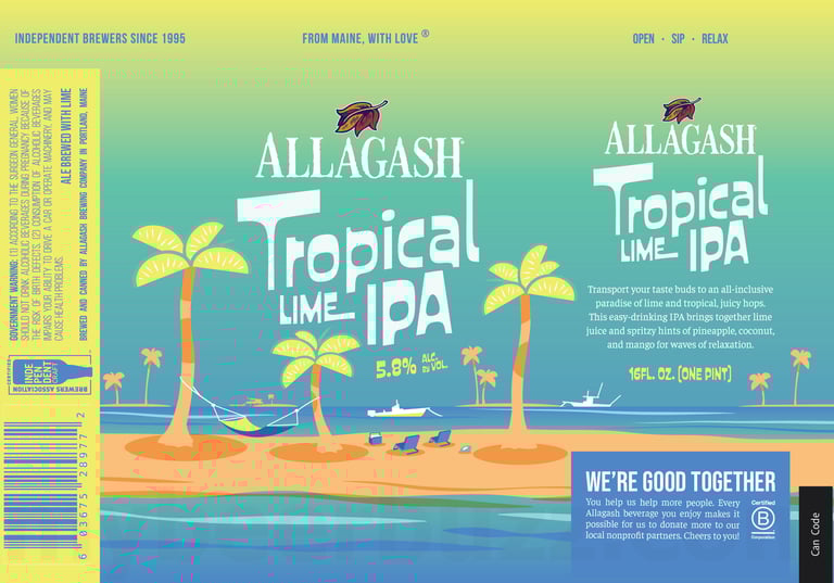 2025 Allagash Brewing Torpical Lime IPA 16-oz Cans