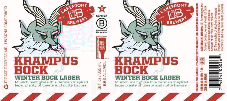 2025 Lakefront Brewery Krampus Bock 12-oz Cans