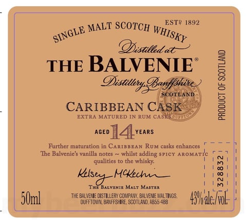 2025 The Balvenie Caribbean Cask 14 Year Single Malt Scotch Whiskey 50ml Bottles