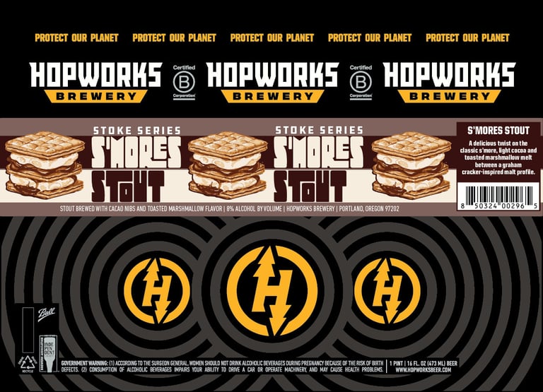 2025 Hopworks S'mores Stout 16-oz Cans