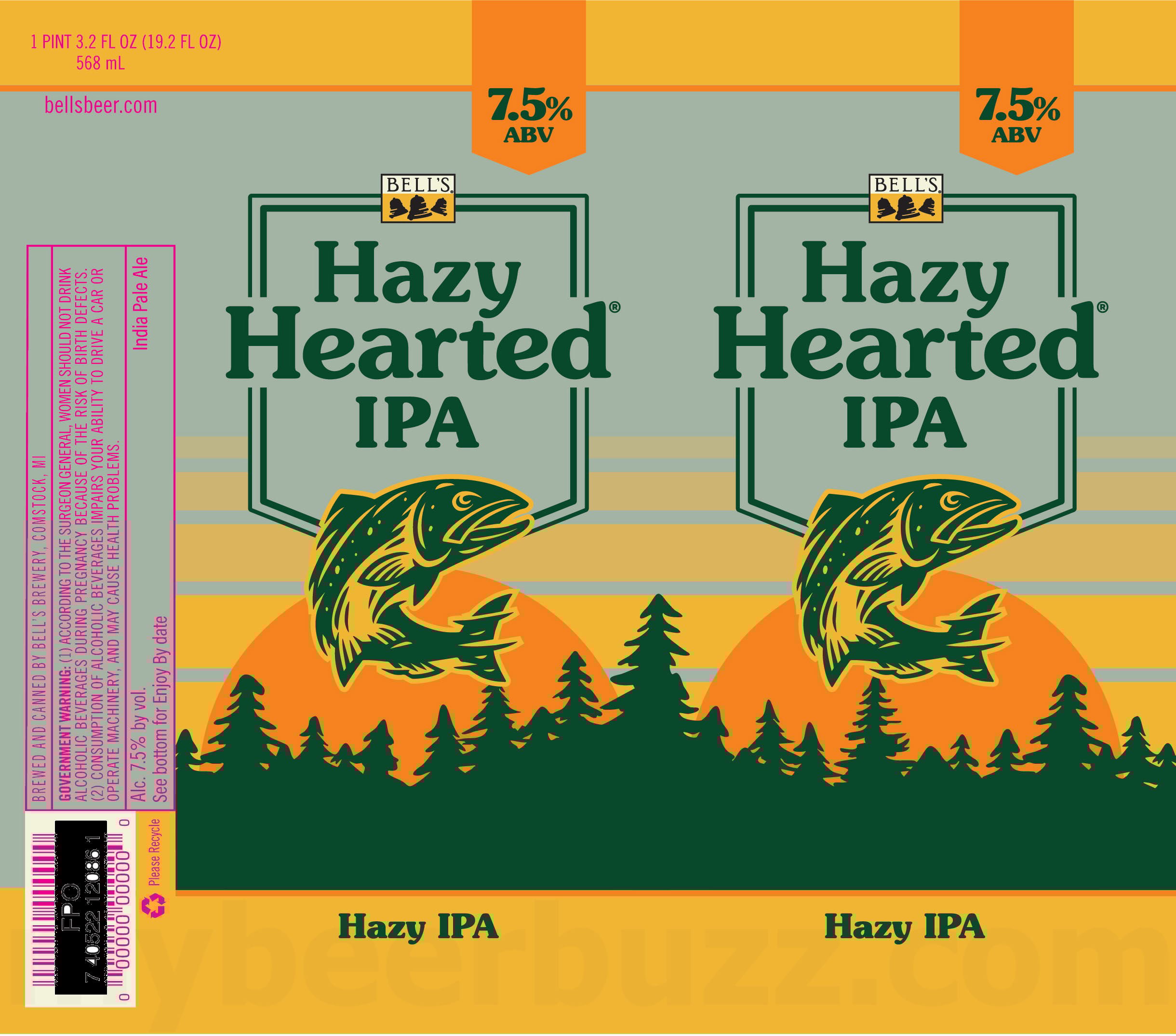2025 Bell's brewery Hazy Hearted IPA 19.2-oz Cans