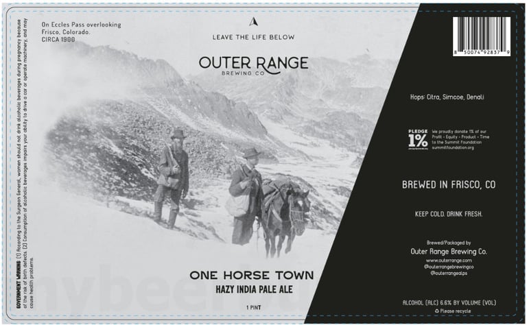 2025 Outer Range Brewing One Horse Town 16-oz Cans