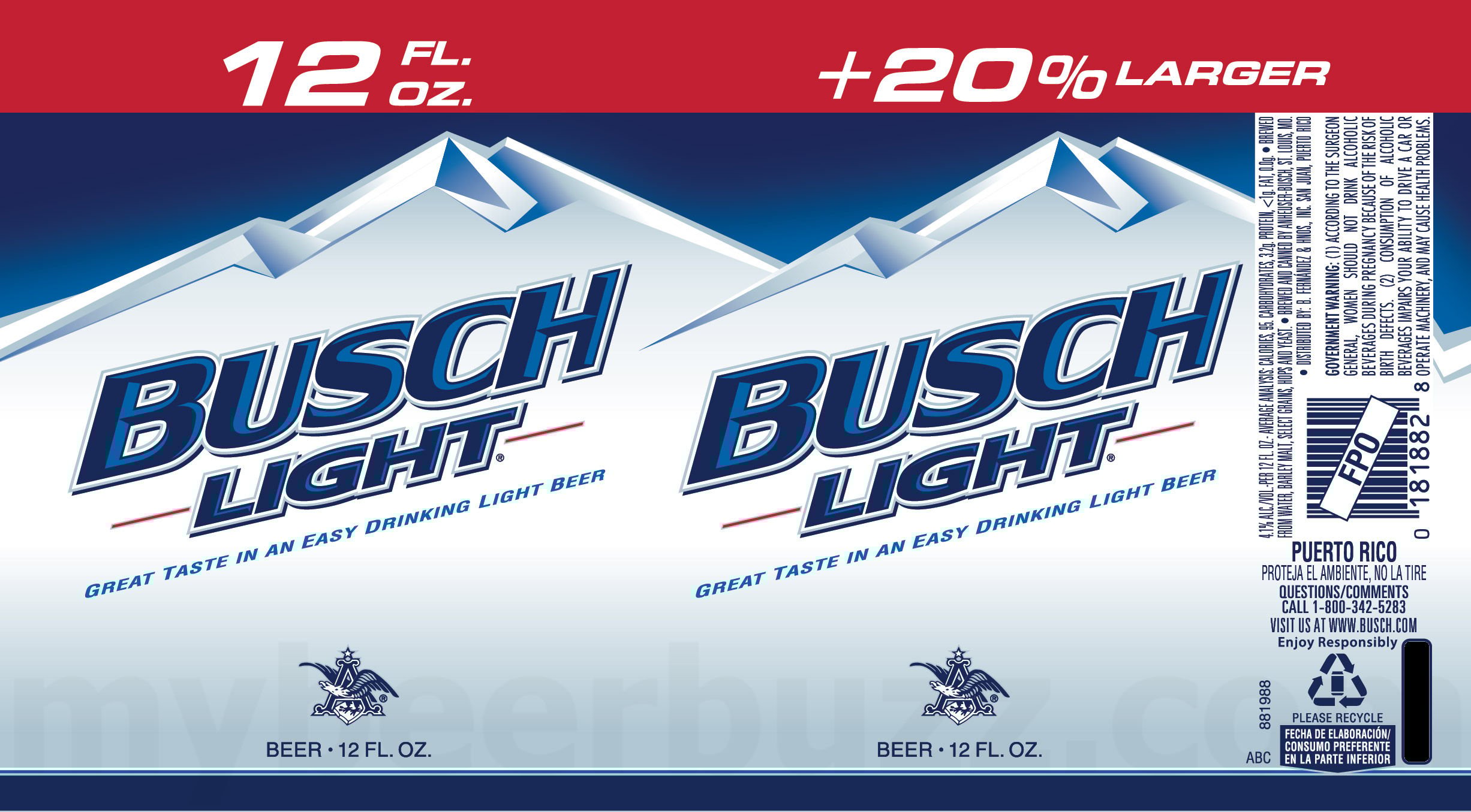 2025 Busch Light 20% Larger 12-oz Cans