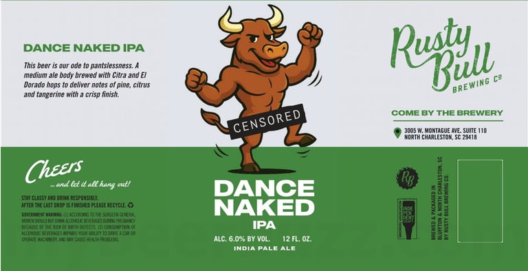 2025 Rusty Bull Brewing Naked Dance IPA 12-oz Cans