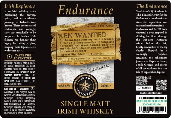 2025 Irish Explorers Endurance Single Malt Irish Whiskey 700ml Bottles