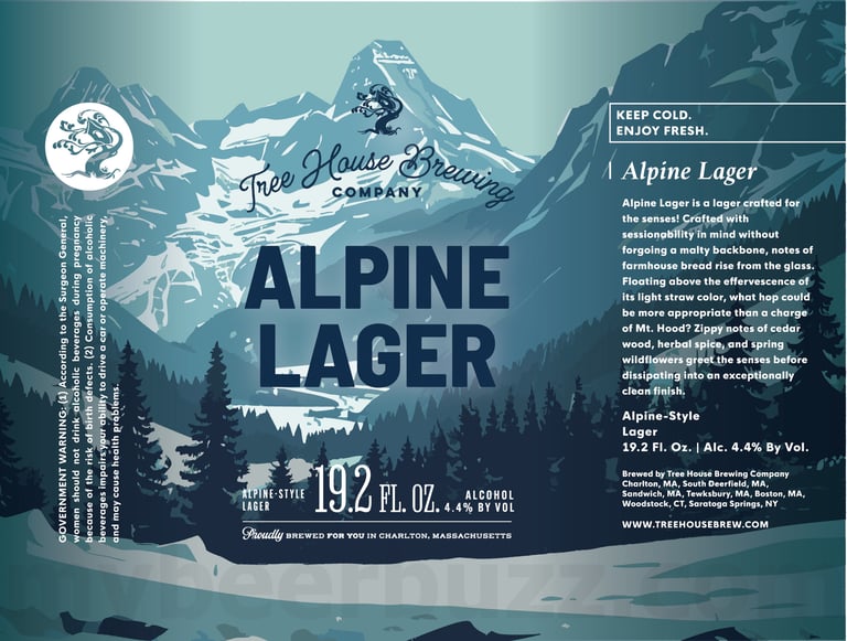 2025 Tree House Brewing Alpine Lager 19.2-oz Cans