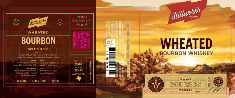 2025 KBD Distillers Stillworks Texas Wheated Bourbon Whiskey 750ml Bottles