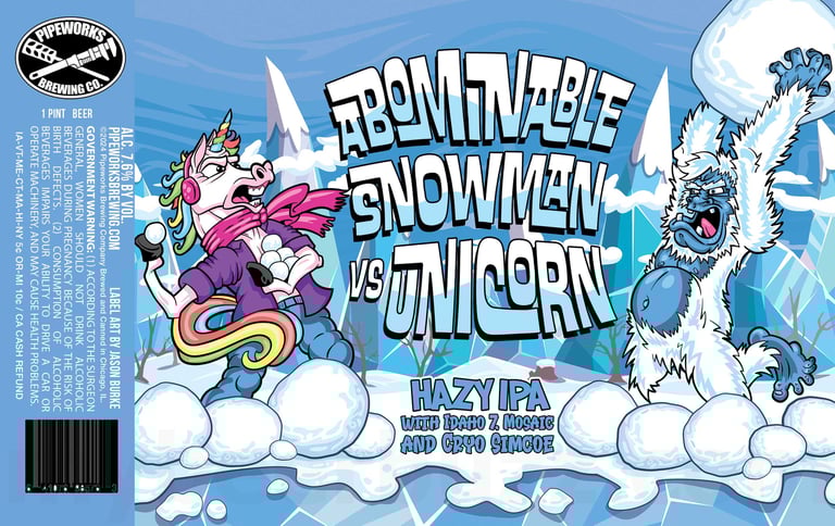 2025 Pipeworks Abominable Snowmal vs Unicorn 16-oz Cans