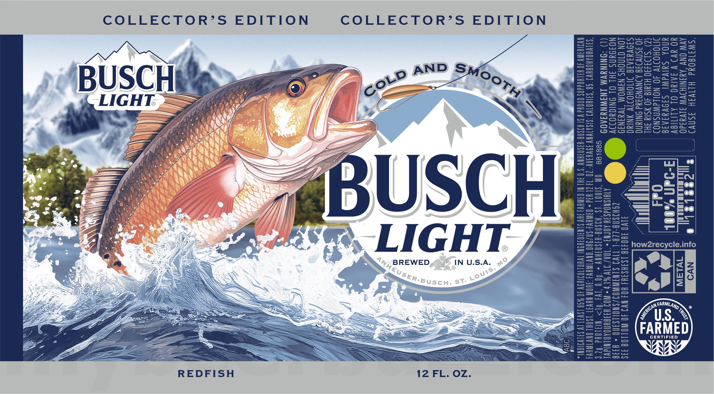 2025 Busch Light Collector'sEdition Fishing Cans Redfish 12-oz Can