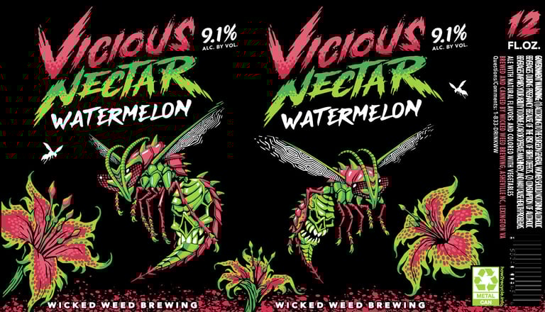 2026 Wicked Weed Vicious Nectar Watermelon 12-oz Cans