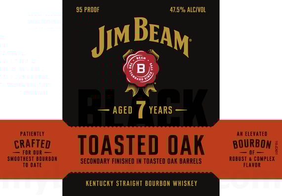 2025 Jim Beam Toasted Oak 7 Year Kentucky Straight Bourbon Whiskey 750ml Bottles