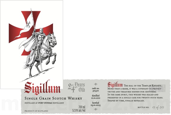 2025 The Whiskey Lab Sigillum Port Dundas Distillery 24 Year Single Grain Scotch Whiskey 700ml Bottles