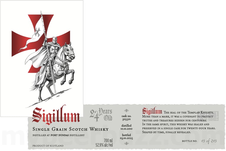 2025 The Whiskey Lab Sigillum Port Dundas Distillery 24 Year Single Grain Scotch Whiskey 700ml Bottles