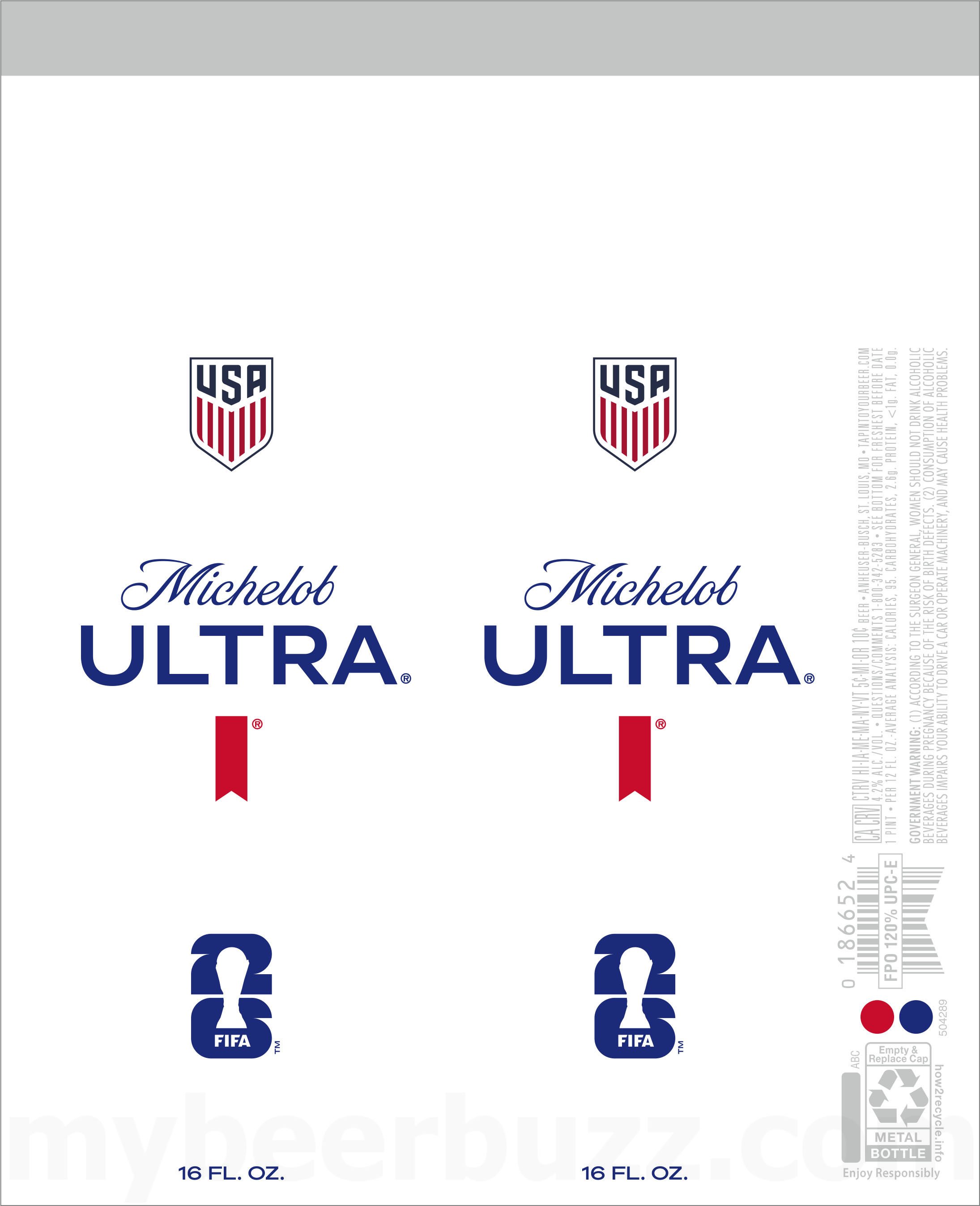 2025 Michelob Ultra FIFA 16-oz Cans