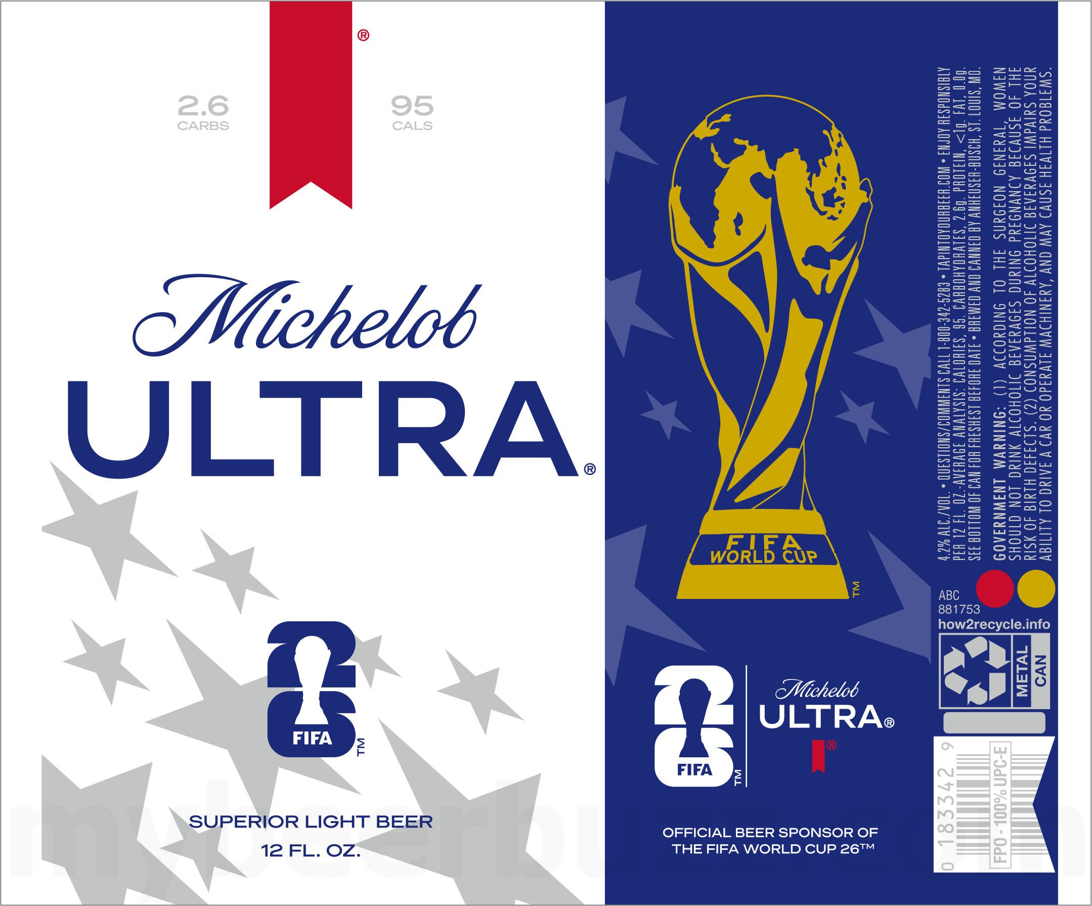2025 Michelob Ultra FIFA 12-oz Cans