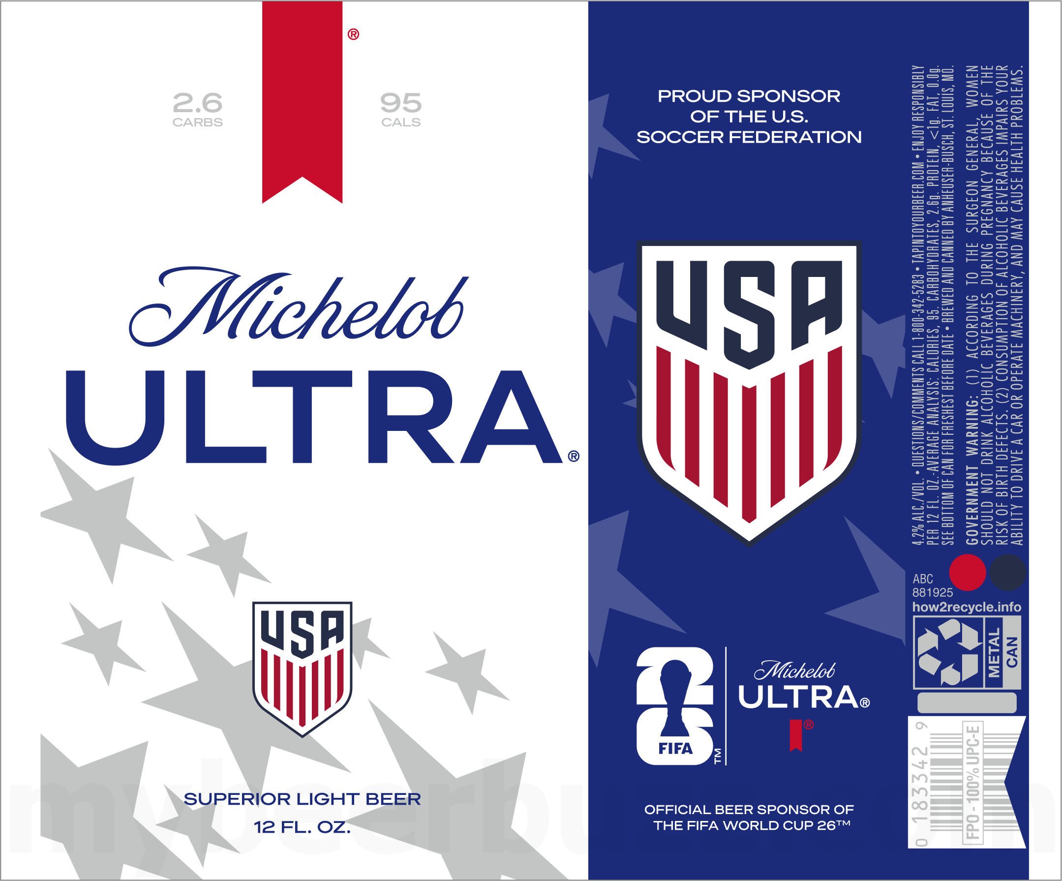 2025 Michelob Ultra FIFA 12-oz Cans