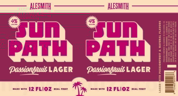 2026 AleSmith Sun Path Passionfruit Lager 12-o Cans