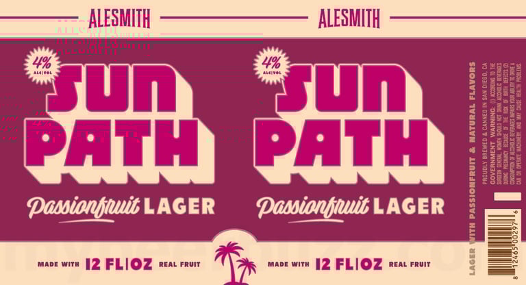 2026 AleSmith Sun Path Passionfruit Lager 12-o Cans