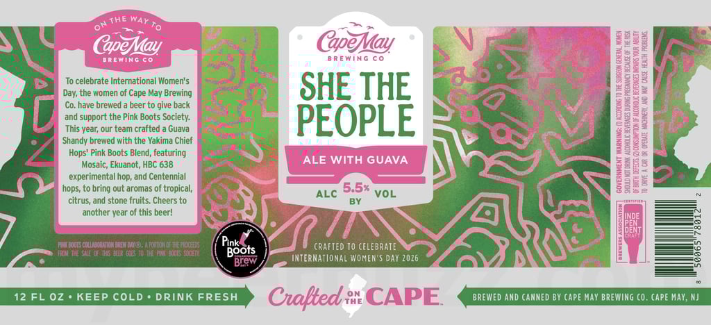 Cape May & Pink Boots Society Team Up For 2026 She The People For International Women’s Day / Sunnie Tan / Mango Chili Lime Lager / Transfusion Shandy