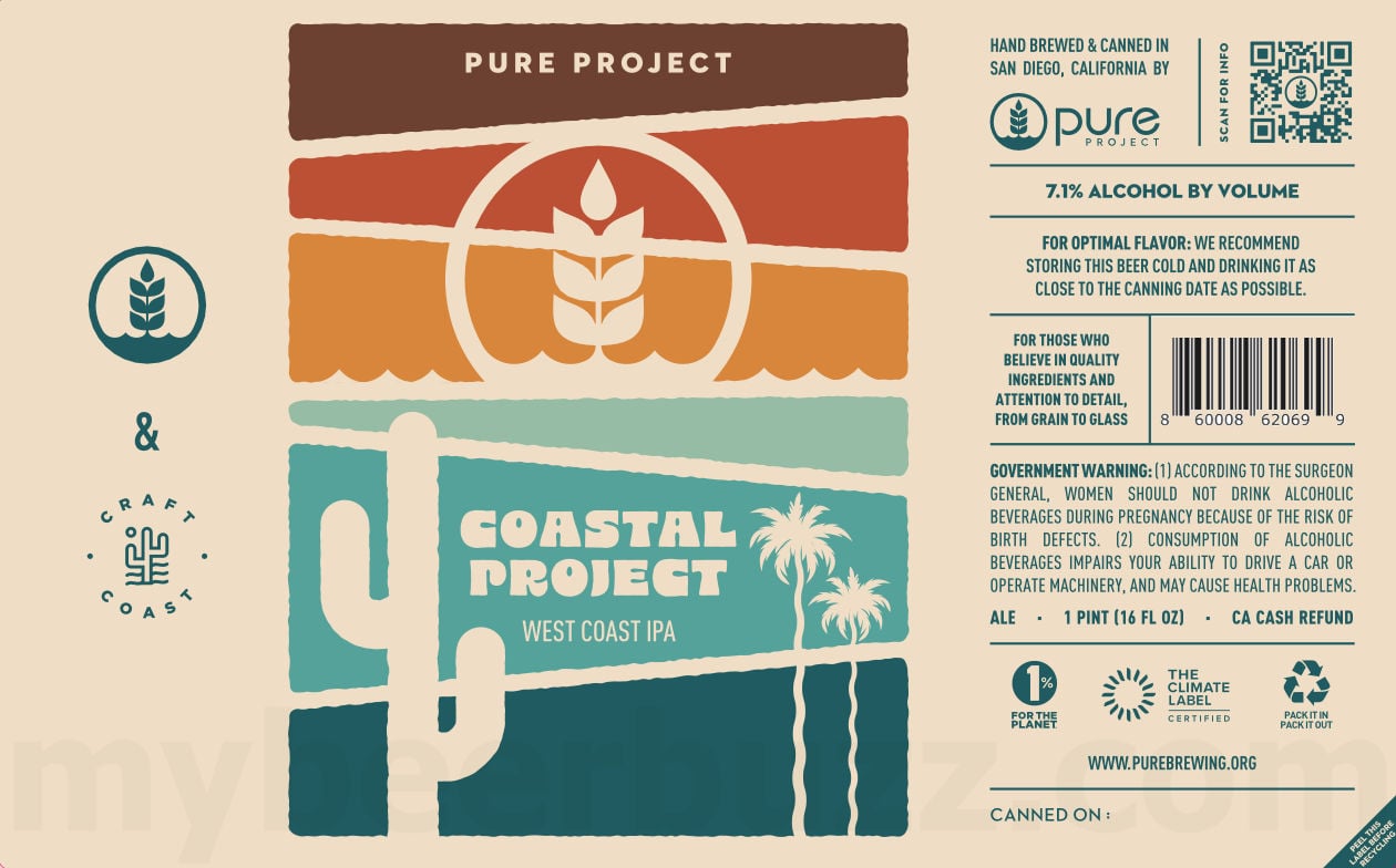 2025 Pure Project Beer Coastal Project 16-oz Cans