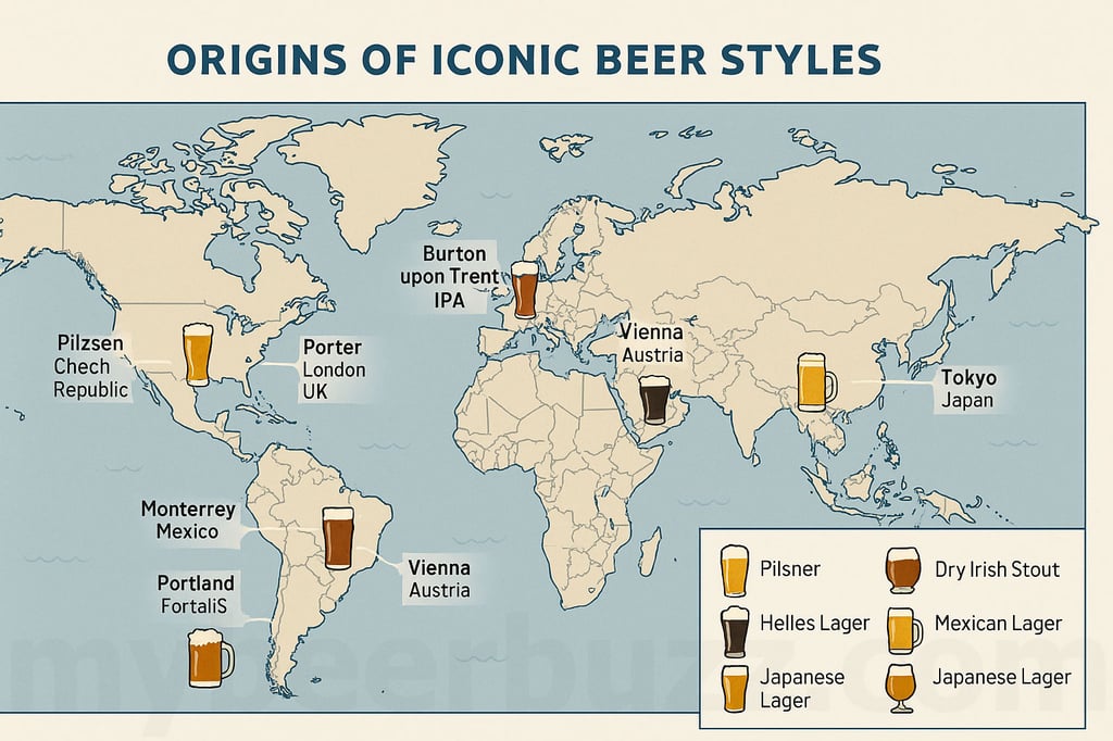 Origins Of Iconic Beer Styles Map