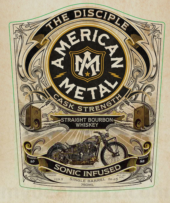 Tennessee Distilling American Metal Straight Bourbon Whiskey The Disciple Cask Strength Sonic Infused Single Barrel