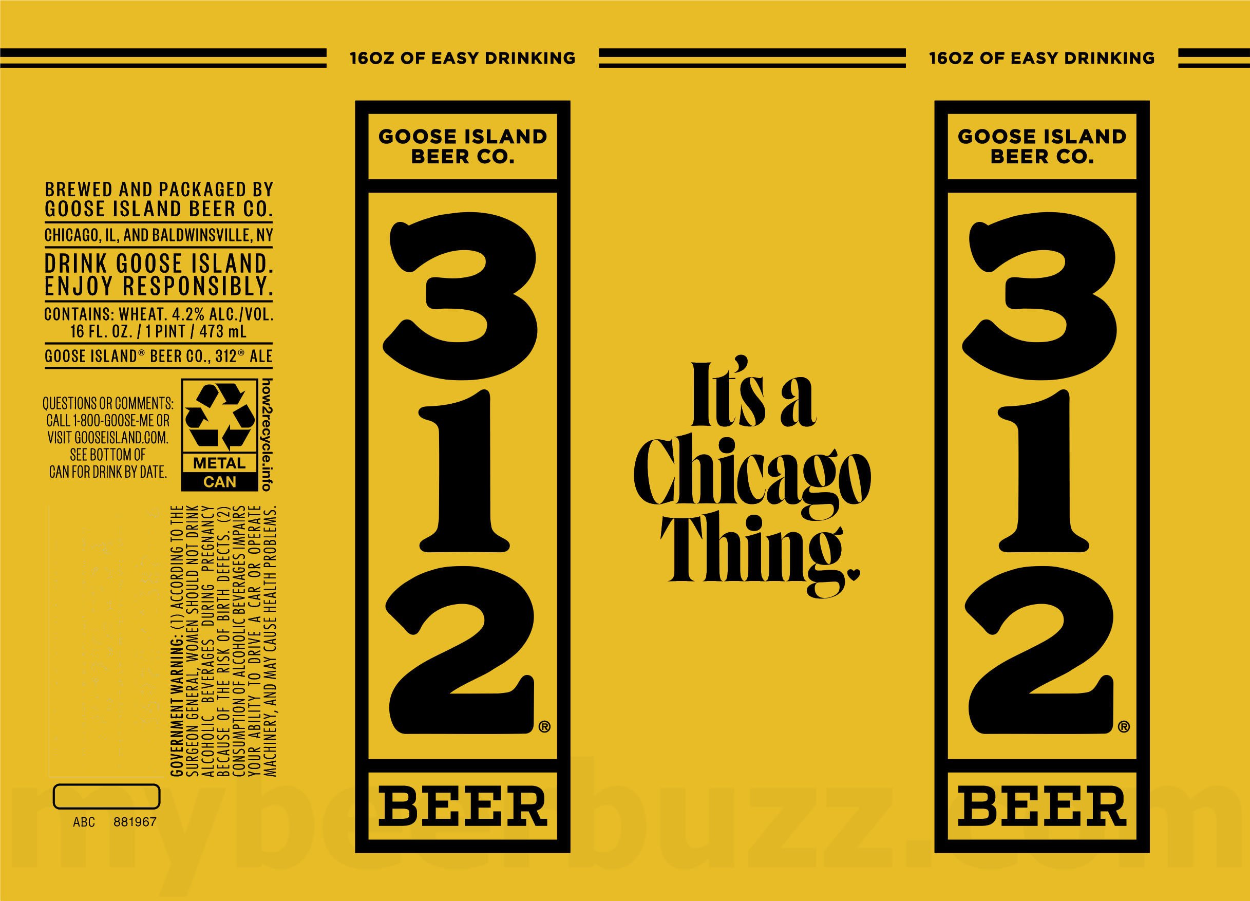 2026 Goose Island 312 It's A Chicago Thing 16-oz Cans