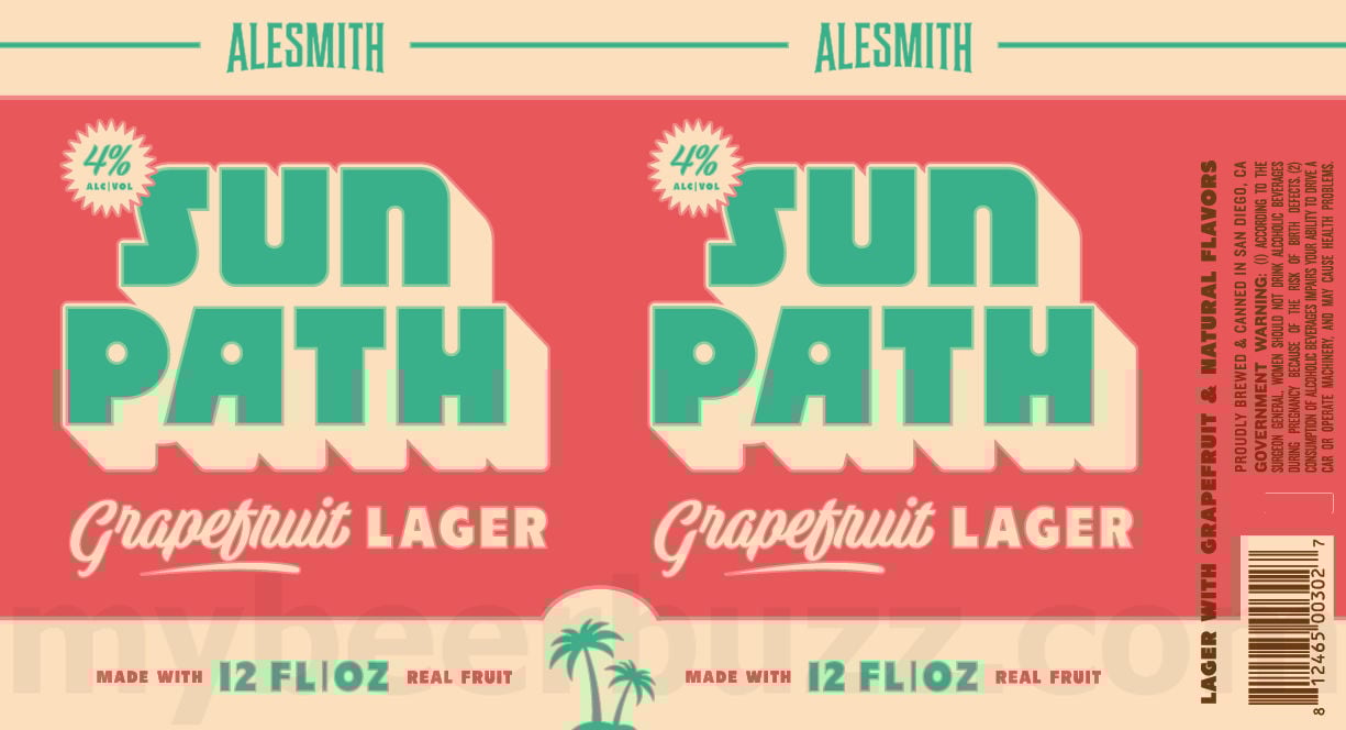 2026 AleSmith Sun Path Grapefruit Lager 12-oz Cans