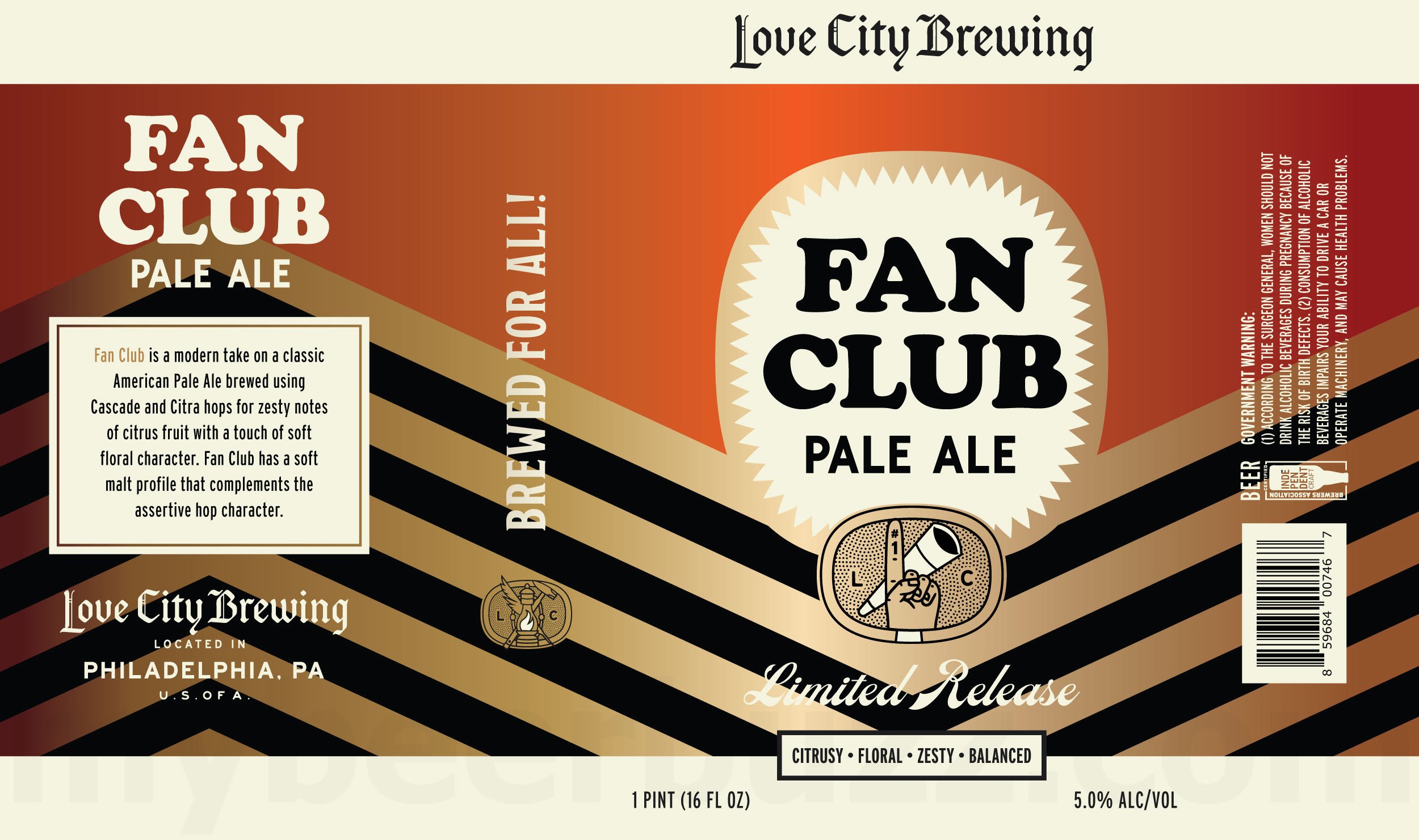 2026 ove City brewing Fan Club 16-oz Cans