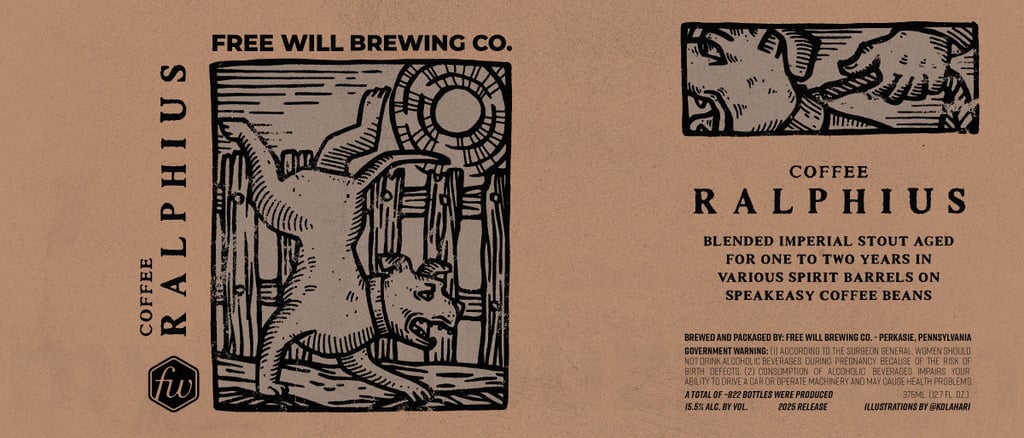 Free Will Brewing Vanilla Ralphius, Coffee Ralphius, A. Smith Bowman Bourbon Barrel / J. Reiger Bourbon Barrel Aged Ralphius, Beadhead & Haven Return