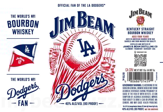 2025 Jim Beam LA Dodgers 750ml Bottles
