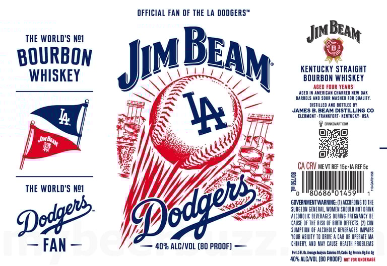 2025 Jim Beam LA Dodgers 750ml Bottles