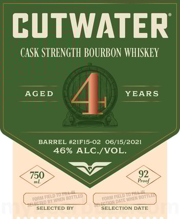 2025 Cutwater Spirits 4 Year Cask Strength Bourbon Whiskey 750ml Bottles