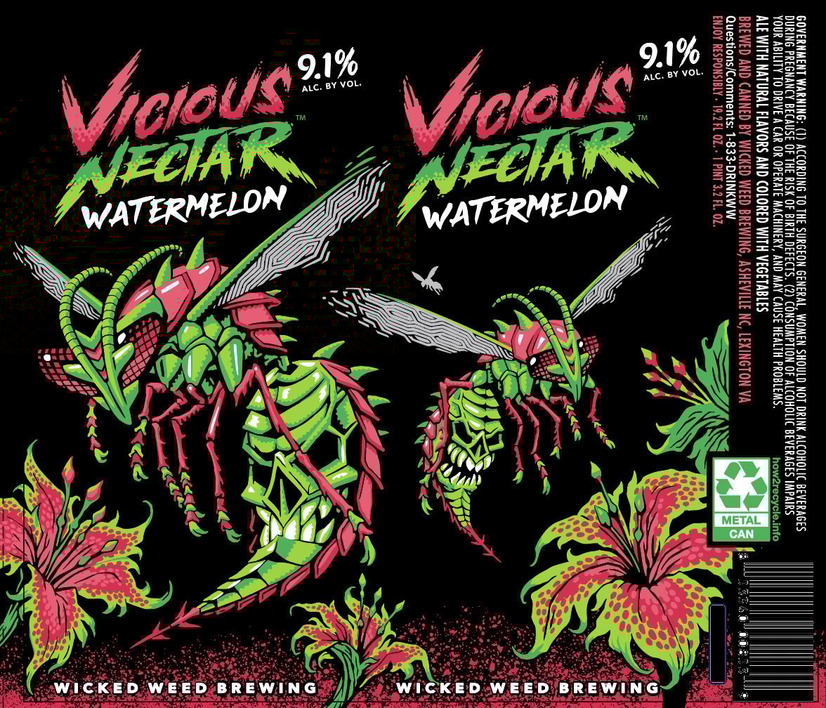 2026 Wicked Weed Vicious Nectar Watermelon 19.2-oz Cans