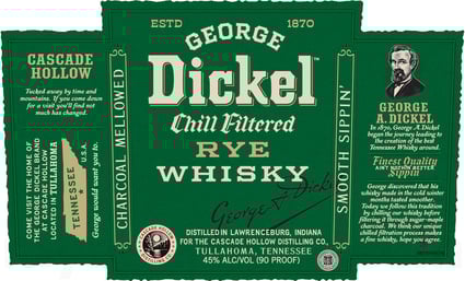 2025 George Dickel Chill Filtered Rye Whiskey 750ml Bottles