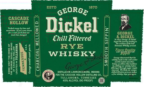 2025 George Dickel Chill Filtered Rye Whiskey 750ml Bottles